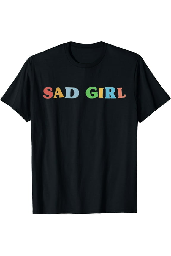 Kidcore Aesthetic Sad Girl Old Indie 80s 90s Retro T-Shirt men and women can wear, black, white, gifts