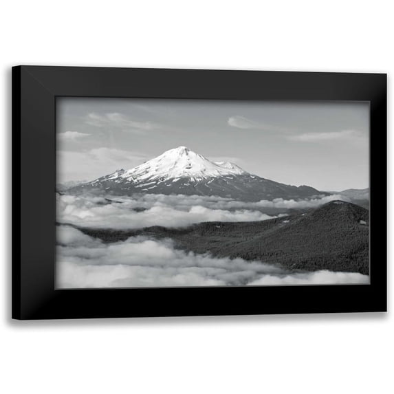 Kidd, Brian 14x11 Black Modern Framed Museum Art Print Titled - BW Mt. Shasta