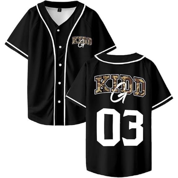 Kidd G Merch Baseball Jacket V-neck Short-sleeved Button-down Shirt Unisex Outdoor Casual T-shirt