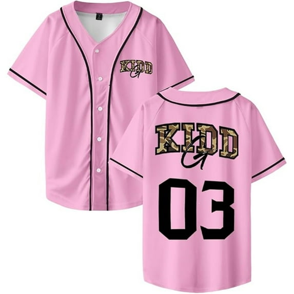 Kidd G Merch Baseball Jacket V-neck Short-sleeved Button-down Shirt Unisex Outdoor Casual T-shirt