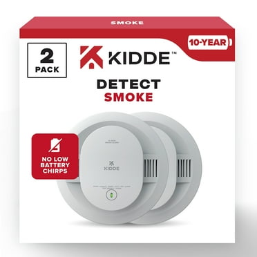Kidde 10-Year Sealed Lithium Battery-Operated Photoelectric Smoke Detector Alarm, 5-Inch, 2 Pack