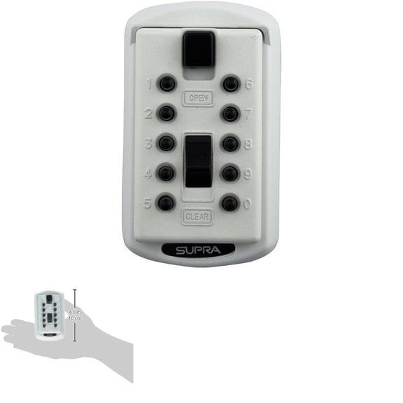 Kidde 1370 White Slim Lock Box Key Cabinet with Push Button Control and 8.5 Inch Depth