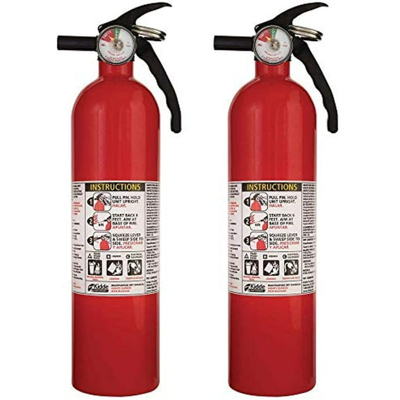 Kidde 1A:10B:C Recreational Fire Extinguisher with Wall hanger, Red, 3.25" x 3.25" x 13.75", 2 Count