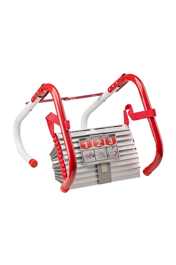 2-Story Fire Escape Ladder with Steel Anti-Slip Rungs