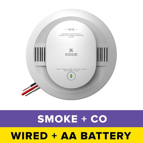 Kidde 30CUAR-VRF Hardwired with AA Battery, Interconnect Dual Sensor Smoke and CO Alarm