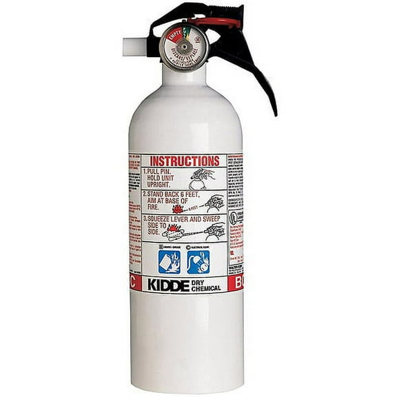 Kidde 466635 Fire Extinguisher, RPS, White, 11.60" x 4.40" x 3.50", 6 lb