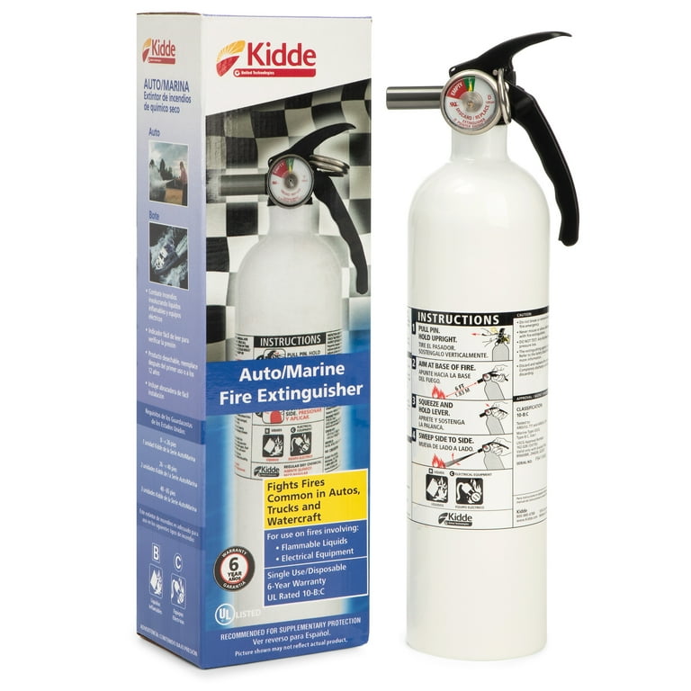 Kidde Auto/Marine UL Listed Fire Extinguisher, 10-B:C Rated Kidde Auto/Marine UL Listed Fire Extinguisher, 10-B:C Rated