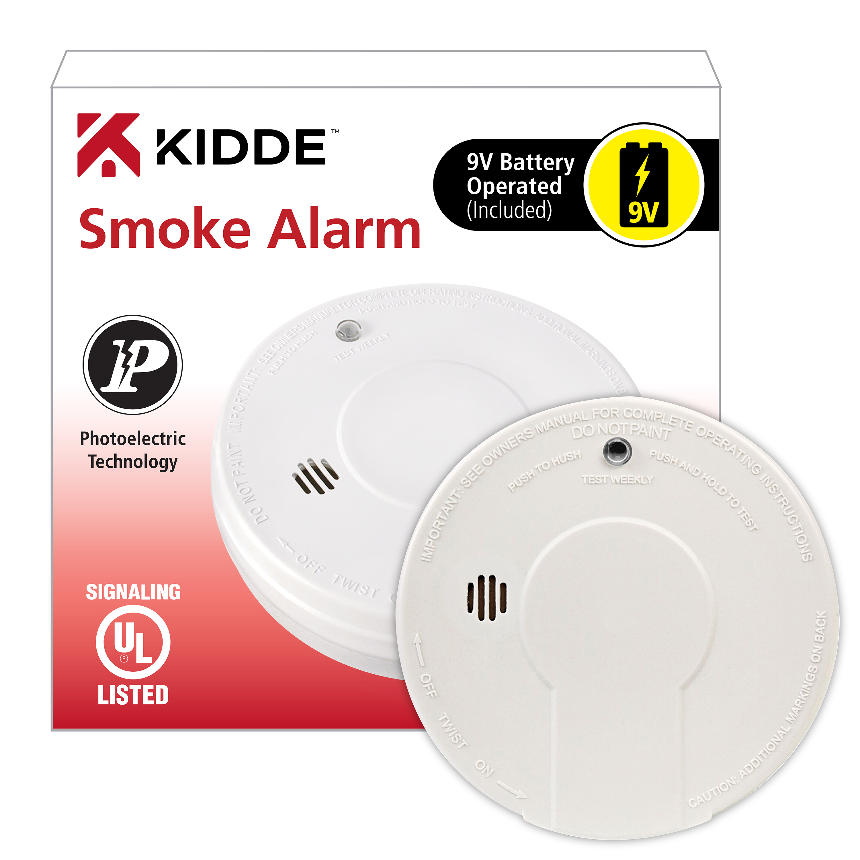 Kidde Battery-Operated Photoelectric Smoke Alarm P9050 - image 1 of 8