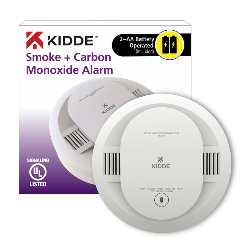 Kidde Battery Operated Smoke & Carbon Monoxide Detector with LED warning  indicators & Test-Hush Button