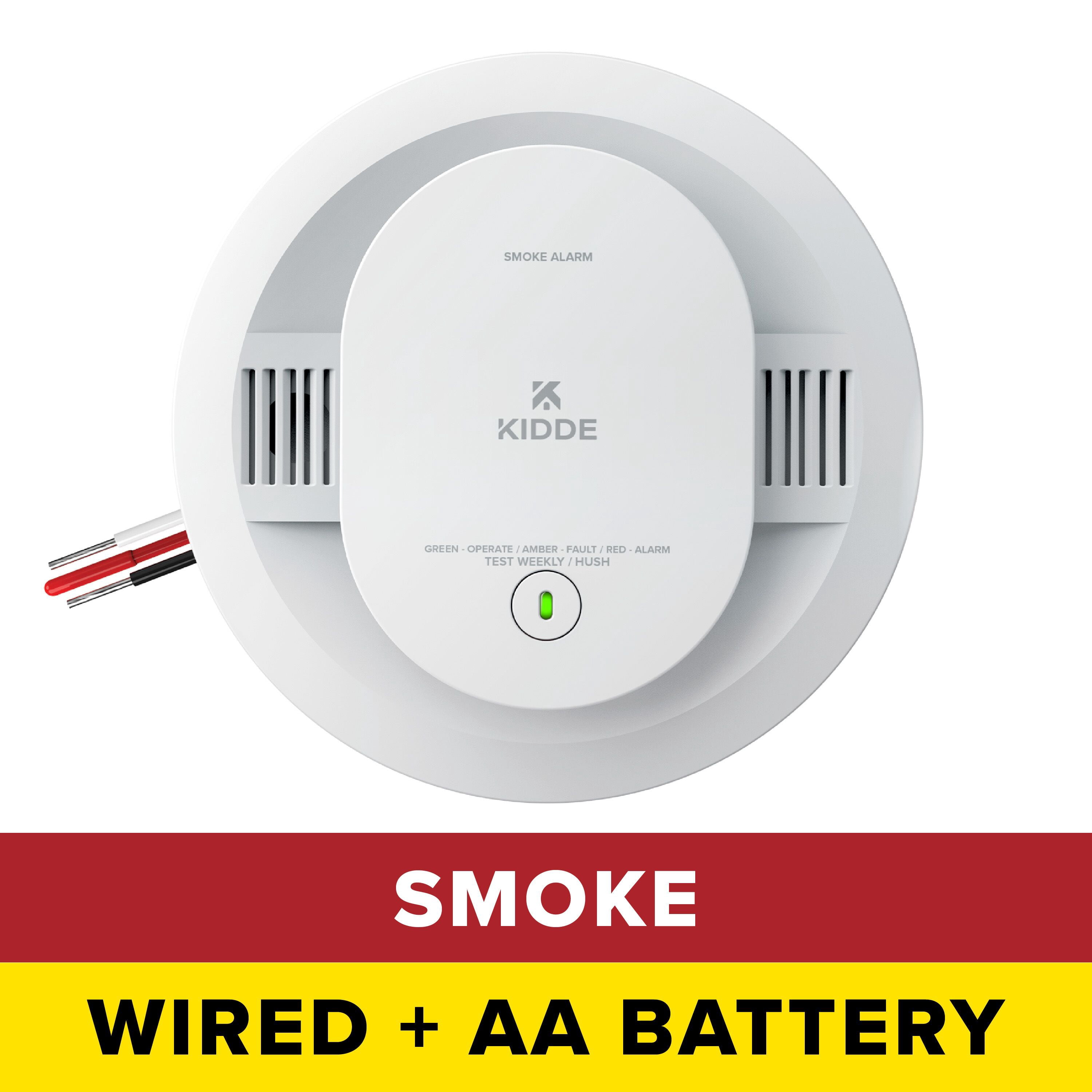 Kidde Hardwired Photoelectric Smoke Detector Alarm, AA Battery Backup, 5-inch