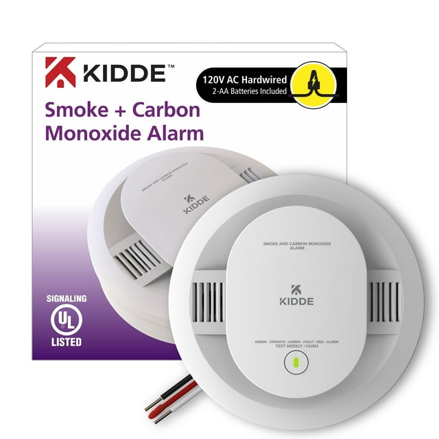 Kidde Hardwired Smoke & Carbon Monoxide Detector with LED Light & AA Battery Backup
