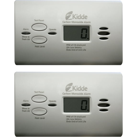 Kidde Nighthawk Battery Powered CO Alarm, Digital Display, Carbon Monoxide Alarm, 2 Piece Pack