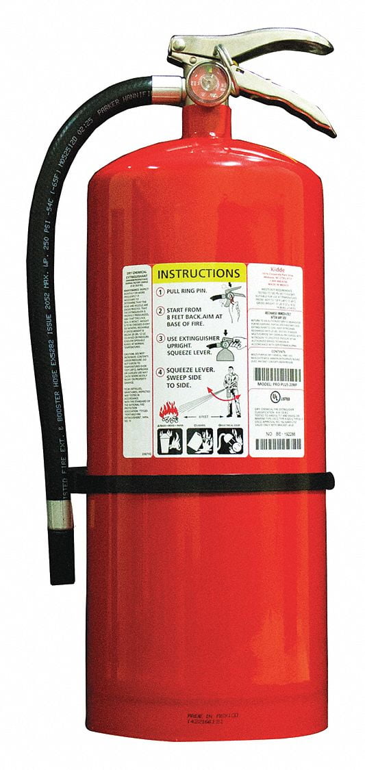 Kidde Pro Plus 20 MP Fire Extinguisher, 6A:120B:C, Dry Chemical, 20 lb.