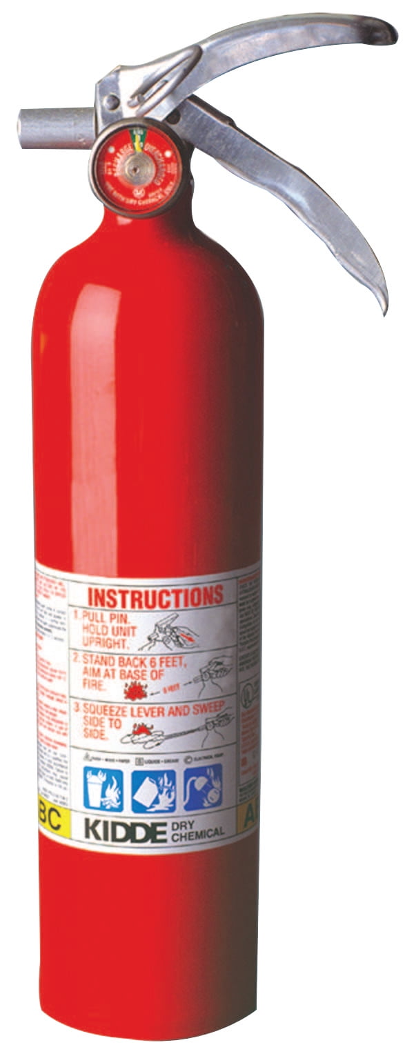 Kidde Pro Plus Rechargeable Multi-Purpose Fire Extinguisher, 2.5 lb, Steel, ABC Type