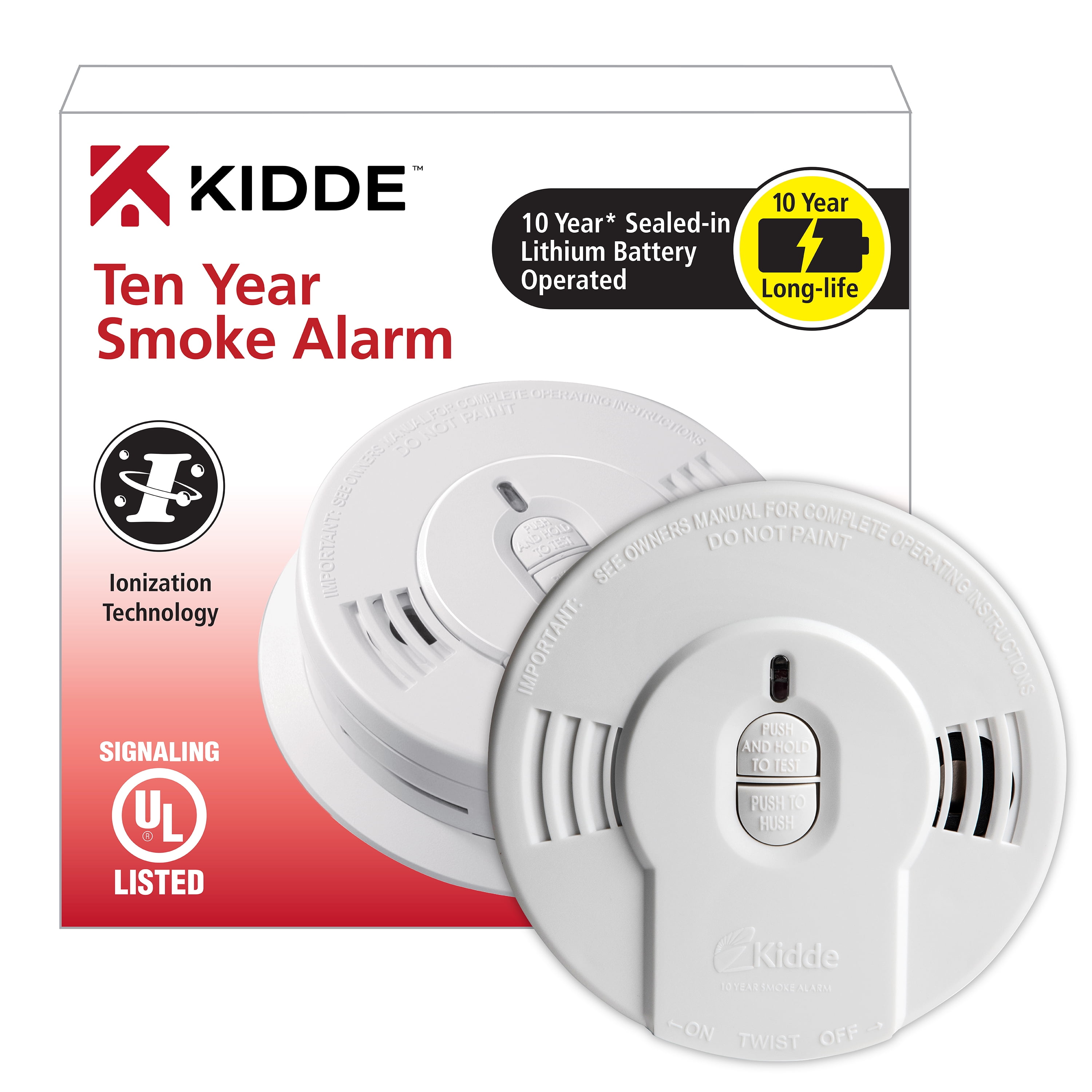 Kidde 10Y29 10 Year Optical Smoke Alarm Detector with Sealed In