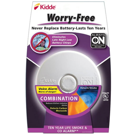 Kidde Worry-Free Battery-Powered Electrochemical/Ionization/Photoelectric Smoke and Carbon Monoxide Detector