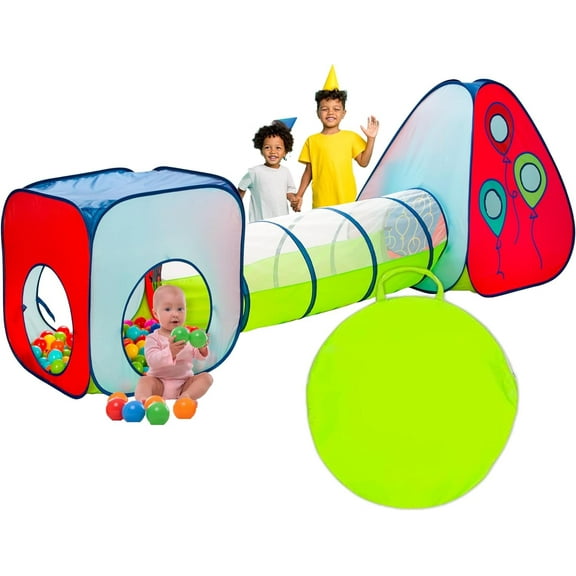 Kiddey Tunnel and Ball Pit Play Tent Set: Spark Imagination with 3-Piece Pop-Up Adventure
