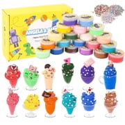 KiddiTouch 20 Pack Butter Cloud Slime Kit for Girls, Stretchy and Non-Sticky, Stress Relief Toys for Boys, Soft DIY Slime, Party Favors for Kids 8-12