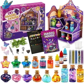 KiddiTouch Fairy Potion Kit with DIY Magical House, 30 Bottles Magic Potions Making Kits for Kids, Creative Toy Birthday Gift for Girls and Boys Age 6 7 8 9 10 11 12 Years