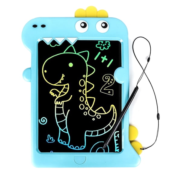 KiddiTouch LCD Writing Tablet for Kids 10 inch Dinosaur Erasable Doodle Board Mess Free Drawing Pad for Boys Educational Toys Birthday Gift(Blue)