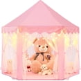 thumbnail image 1 of KiddiTouch Princess Tent for Girls, Kids Tent Indoor, Girls Tent with Star Lights, Pink Play Tent for Toddlers, Princess Castle Playhouse Tent for Girls, 55 x 53 inch Toy Tent, 1 of 8