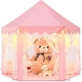 thumbnail image 1 of KiddiTouch Princess Tent for Girls, Kids Tent Indoor, Girls Tent with Star Lights, Pink Play Tent for Toddlers, Princess Castle Playhouse Tent for Girls, 55 x 53 inch Toy Tent, 1 of 8