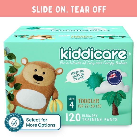 Kiddicare Disposable Training Pants - Size 4 Toddler (22-30 lbs) - 120 Count