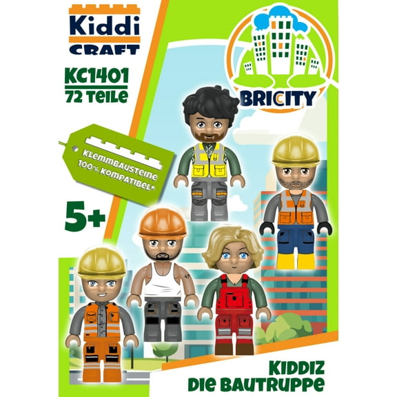 Kiddicraft Brick City KIDDIZ Construction Crew Pack KC1401