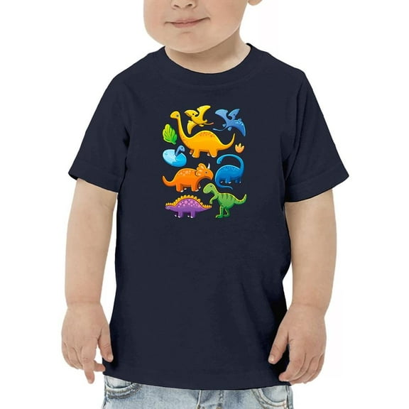 Kiddie Colorful Dinos Art T-Shirt Toddler -Image by Shutterstock, 3 Toddler