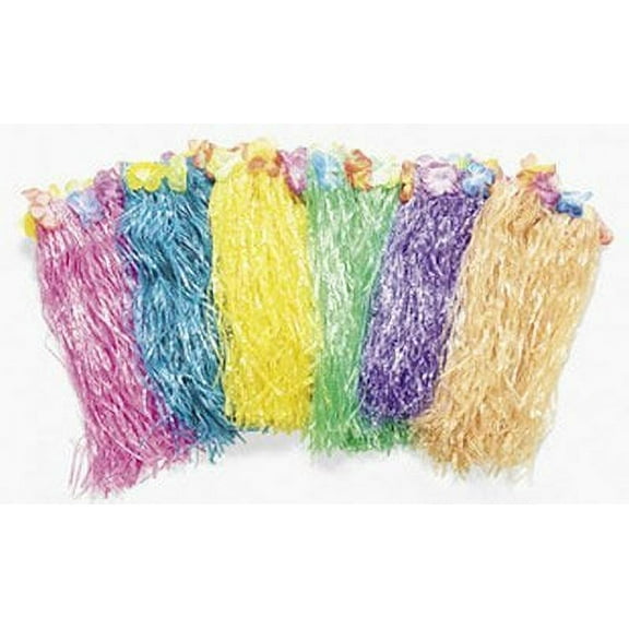 Kiddie Flowered Hula Skirt Assortment - Party Wear - 12 Pieces