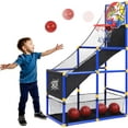 thumbnail image 1 of Kiddie Play Basketball Arcade Game Indoor with 4 Inflatable Sports Balls for Kids, 1 of 7