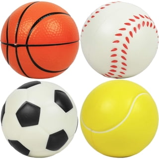 Kiddie Play Soft Foam Balls for Toddlers & Kids 4" 4 Pack Soccer Tennis Ball basketball Baseball