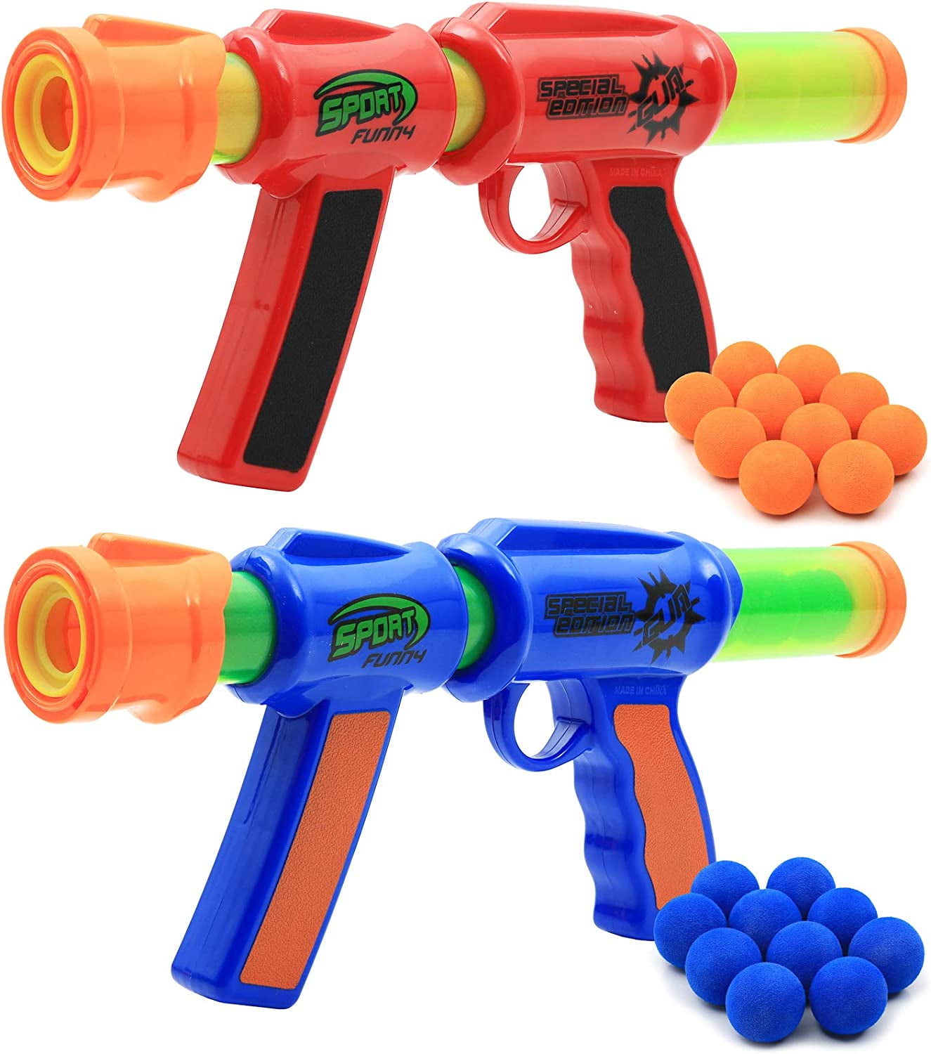 Kiddie Play Toy Foam Blasters & Guns Atomic Power Popper Ball Guns