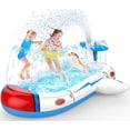 thumbnail image 1 of Kiddie Pool for Toddlers, Splash Pad for Kids Ages 4-8, 68" Inflatable 3-in-1 Swimming Pool for Kids, Backyard and Outside Sprinkler Play Mat Wading Pool for 3 4 5 6 Year Old, 1 of 8