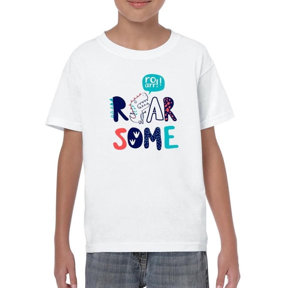 Kiddie Roarsome Dino Lettering T-Shirt Juniors -Image by Shutterstock,  Large
