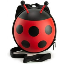 KiddieTotes Red Mini Ladybug Backpack with Safety Harness for Kids, toddlers, and Children