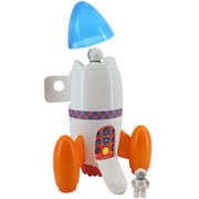 Kiddieland Blast-N-Go Activity Rocket - Motorized Space Ship Adventure Toy, Light & Sound, Astronaut Figurine, Moves Up & Down, Kids-Toddler 12mo+