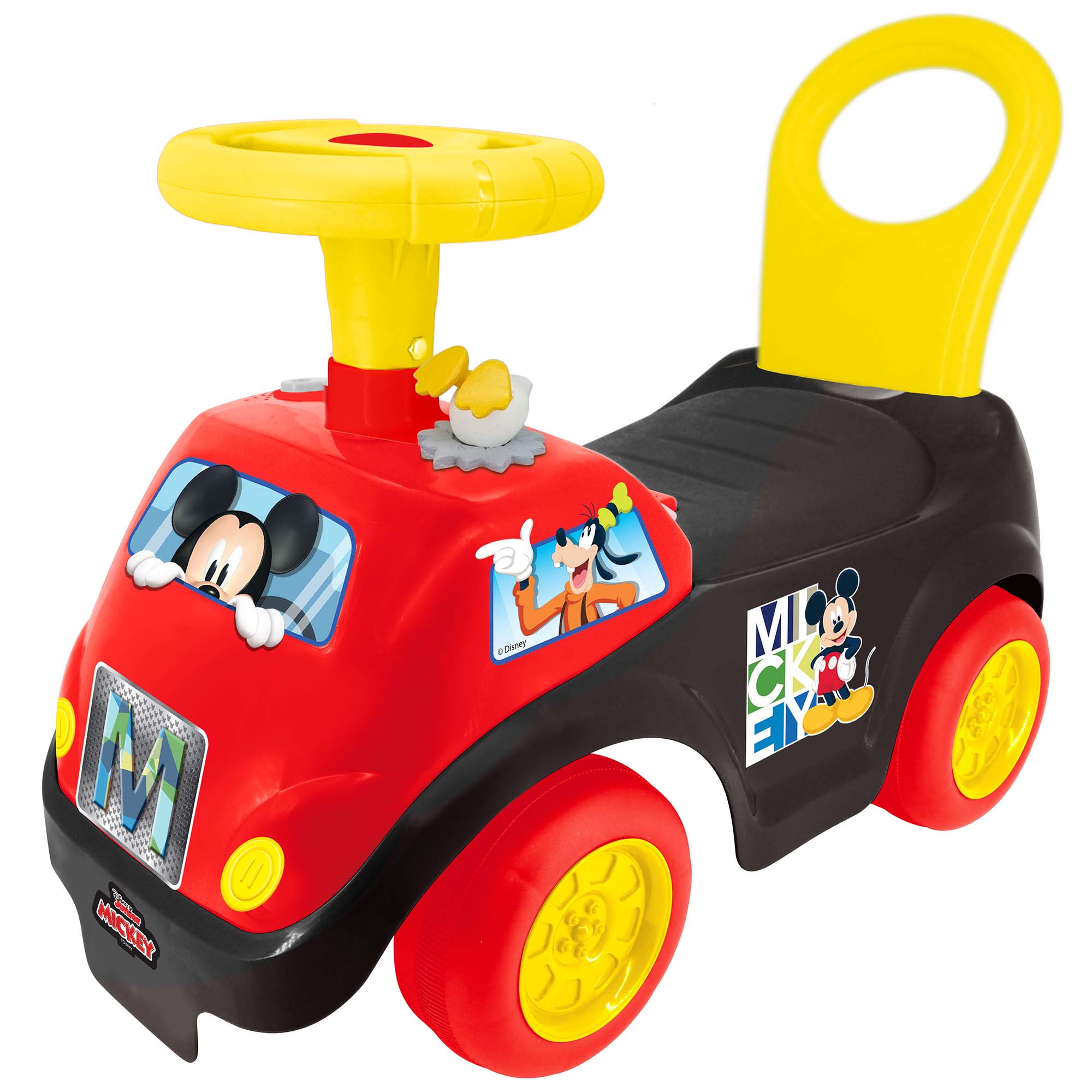 Kiddieland Disney Lights 'N' Sounds Ride-On: Mickey Mouse Kids Interactive Push Toy Car, Foot To Floor, Toddlers, Ages 12-36 Months - image 1 of 5