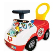Kiddieland Disney Mickey Mouse Fire Truck Activity Interactive Ride-On Car, Red