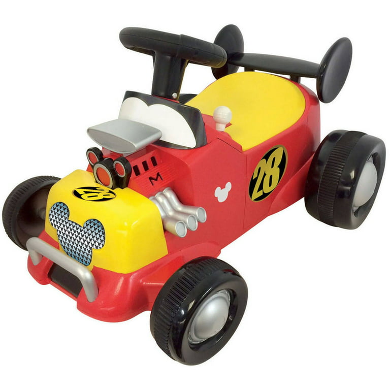 royalty amplitude intellectueel Kiddieland Disney Mickey Mouse Roadster Formula Racer Sound Activity  Ride-On - Walmart.com