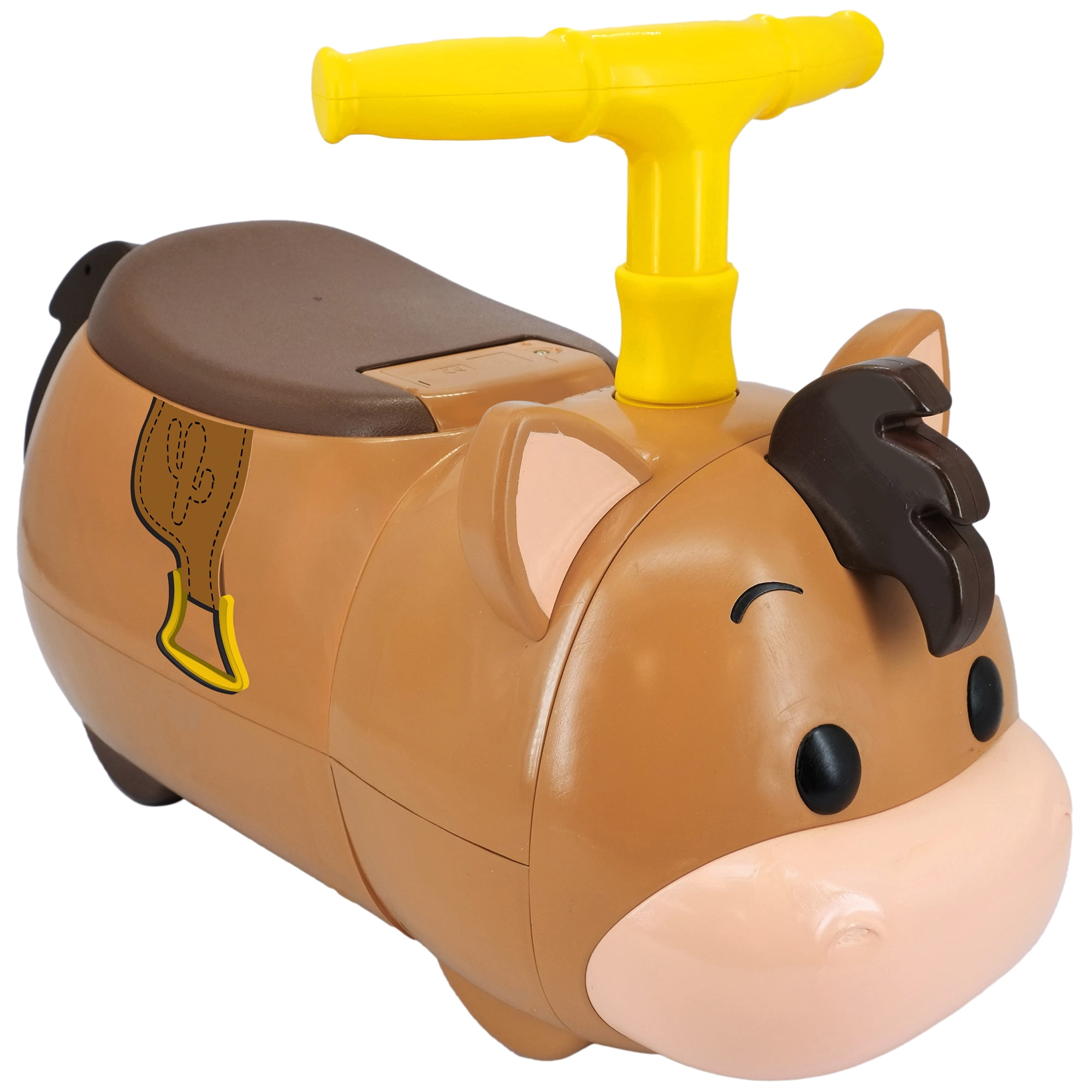 Kiddieland: Lights & Sounds Zoom Ride-On - Bullseye - Disney Toy Story Character Foot-To-Floor Vehicle, Storage Seat, Fold Handlebar, Toddlers 12-36mo