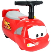 Kiddieland Lights & Sounds Zoom Ride-On - Lightning McQueen - Red Disney Cars Foot-To-Floor Vehicle, Storage Seat, Folding Handlebar, Toddler 12-36mo