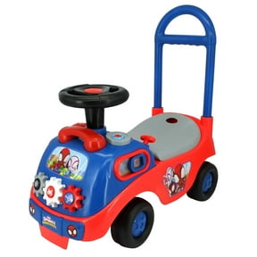 Kiddieland: My First Activity Ride-On - Racer Spidey - Light & Sounds, Marvel Foot-To-Floor Vehicle, Interactive Dashboard, Handle, Toddlers 12-36mo