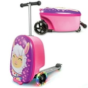 Kiddietotes 19.50 Kids 3-D Hardside Llama Scooter Luggage Ride On Suitcase, Pink