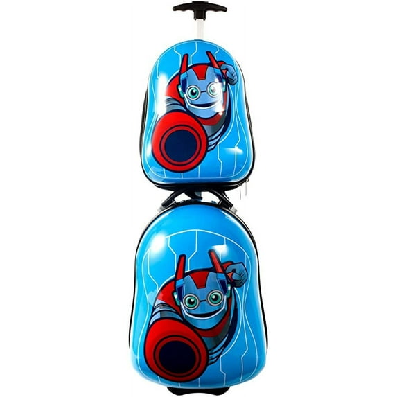 Kiddietotes Hardshell Rolling Luggage Robot Luggage & Backpack Set - Hardcase, Unisex - 19.5"