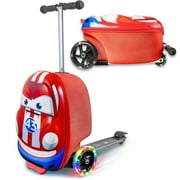 Kiddietotes Kids Hard Shell Scooter Ride On Suitcase, Pink