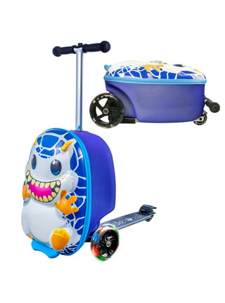 Costway 2-In-1 Folding Ride on Suitcase Scooter with LED Wheels Brake  System Kids toy Gifts TS10055WH - The Home Depot