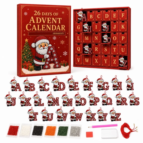 Kiddiway 2026 Advent Calendar Mystery Box - Diamond Art Project Kit with Daily Surprises, Christmas Countdown Creative Gift for Kids, Holiday Craft Set for Girls