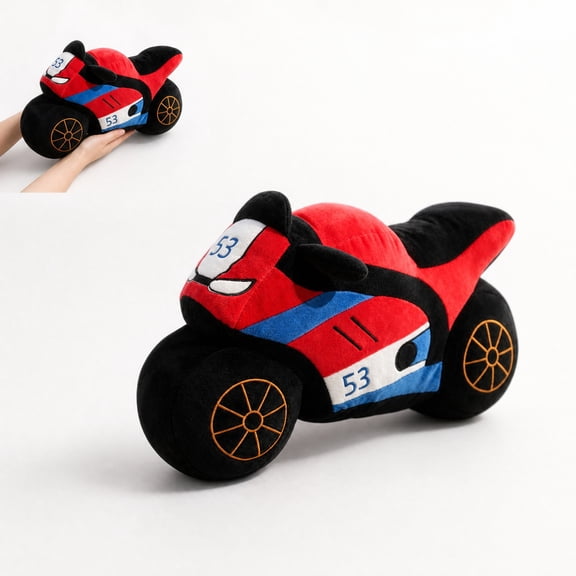 Kiddiway Adorable Motorbike Plush Stuffed Toy - Soft Cute Plush Figurine for Collectors Kids, Birthday Gift, Room Decor, Party and Play