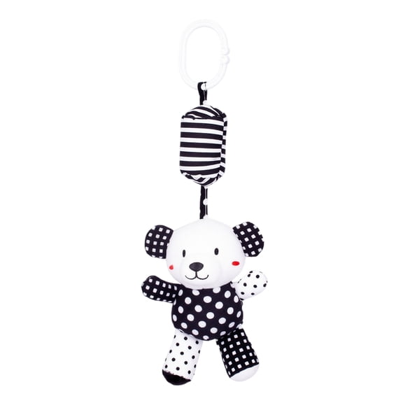 Kiddiway Baby Stroller Rattle Toy - Hanging Black and White Contrast Rattle with Bells, Great Baby Toys for Visual and Auditory Senses; Perfect Musical Sensory Toy for Infants,a